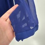 Armani Exchange  Blue 3/4 Sleeve Sheer Tunic Top Women's Size Medium FLAW Photo 5