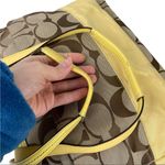 Coach Signature Stripe Jacquard Tote Diaper Bag Signature Canvas F13803 Yellow Photo 8
