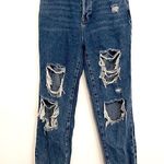 PacSun  High Rise Straight Jeans Ripped Rips High Waisted Raw Hem Cropped Ankle Photo 0