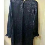 JODIFL  Satiny Black Animal Print Dress with Gathered Wrist and Pockets size L Photo 6