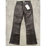 frame denim Frame Le Crop Mini Boot Jeans 26 Flare Metallic Coated Preppy Chic Mahogany Photo 3