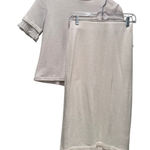 ZARA  Cream Off White Knit Shirt Midi Skirt Ruffle Matching Set Size Small Photo 0