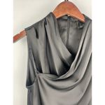 House of Harlow 1960 Black‎ Satin Crossover Front Sleeveless Crop Blouse Size S Black Photo 1