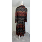 Robbie Bee Women's  Plaid Long Sleeve Dress XL Brown Orange Photo 3