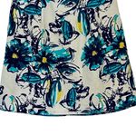Cato Womens Skirt Size 12 Linen White Blue Floral A Line Zip Lined Mid Rise Photo 4