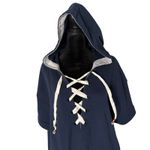 J.Crew Swimsuit Cover Up Hoodie Short Dress Womens S Blue Terry Cloth Lace Up Photo 4