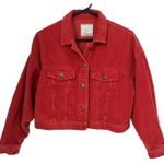 Angel Kiss Corduroy Jacket Pink Orange Size Small Cropped Photo 0