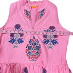 OLIPHANT Boca pink‎ tiered printed Yoke Dress S Pink Photo 7