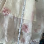 Chic Floral Long Sleeve Dress Size S Tan Photo 9