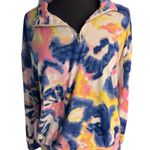 SOFT Bobbie Brooks Sweater Ladies Size Small Multicolor Tie Dye Pullover 1/3 Zip Pink Size L Photo 0
