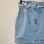 Hollister light wash denim 100% cotton ultra high rise paperbag mini skirt 0/24 Photo 1