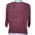 Anthropologie KNITTED & KNOTTED Plum 3/4" Sleeve Ruffle Trim Wool Sweater EUC S Photo 5