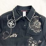 Blaine Trump Black Floral Long Sleeve Button Down Shirt Size XS Photo 2