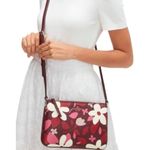 Kate Spade  Floral Triple Gusset Leather Crossbody Bag Forest Flower Print NWT Photo 4