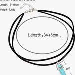 Polished Double Pointed Amythest On Black Silk Ribbon and Black Cord Purple Photo 3