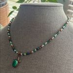 Handmade  Malachite + Hematite Beaded Necklace with Malachite Pendant 💚 Photo 3