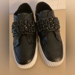 Karl Lagerfeld women black leather platform Jules sneakers Size 8 Photo 5