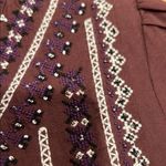 ZARA  Women's Brown Embroidered Top small‎ Photo 6