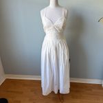 Lulus Strolling Sicily White Pleated Backless Midi Dress With Pockets Photo 4