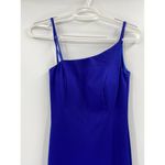 La Femme  Royal Blue One-Shoulder Slit Formal Jersey Gown Size 0 NWT Photo 3