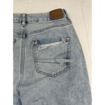 American Eagle Curvy MOM Jeans Distressed High Rise Raw Hem Size 10 Denim Photo 3