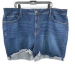 Ava & Viv Women’s High-Rise Midi Stretch No Gap Waistband Denim Shorts 26W Photo 1