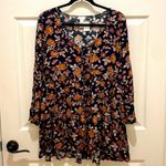 West of Melrose NWT-  Black & Brown Floral Long Sleeve Baby Doll Dress Small Photo 1