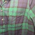 Old Navy  Maternity Green and Blue Plaid Flannel Long Sleeve Pullover Shirt M Photo 4