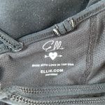 Ellie  Black fitted built in bra crisscross straps athletic tank Photo 4