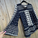 Loft Womens Navy White Floral‎ Boho Peasant Size Xs Cottagecore Fairy Spring Photo 0