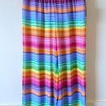 Investments Slim Factor by  Wide Waistband Wide Leg Colorful Beach Travel Pants L Photo 0