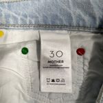 MOTHER Snacks The Fun Dip Micro Cut Mini Skirt Blue Slushie Sz 30 Raw Hem Grunge Photo 4