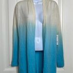 W By Worth NWT!  Aquamarine and Off White Dip Dye Cardigan Size Medium Photo 0