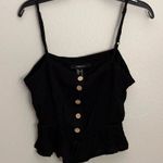 Forever 21  Women Black tie front button up‎ sleeveless cami crop top Small Photo 0
