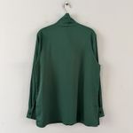 Ming Wang NWT Button Down Emerald Green Tie Long Sleeve Blouse Photo 2