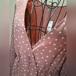 Versona  Blush Long Sleeve Polka Dot Dress Photo 8