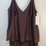 Linea Donatella  NWT Women’s Metallic‎ Copper Black Pajama Set Size XL Photo 0