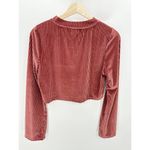 PaperMoon Pink Feeling Royal Ribbed Textured Long Sleeve Top Women's Size Medium Photo 1