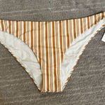 RVCA  Tan Striped Medium Hipster Bikini Bottoms NWT Photo 0