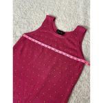Gorgeous Vintage 70s L Suzelle Raspberry Pink Gold Studded Knit Tank Top Ramie Size L Photo 6
