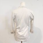 Akris Punto  Half Snap Polo‎ Shirt Contrast Trim White Office Work Luxury Size 10 Photo 7