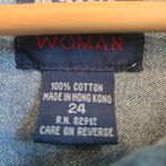 Vintage Quizz Womens Denim Shirt Size 24 Blue Bear Fall Fruits Embroidered Top Photo 3