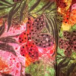 Chico's Chico’s Floral Print Sequins Embellished 3/4 Sleeve Snap Button Front Jacket Photo 8