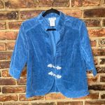 Blair  Blue Corduroy 3/4 Sleeve Toggle Front Jacket Women's Size 12 Photo 0