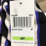 London Times Techno Stripe Jersey Sheath Dress In Open Blue Size 4P NWT Photo 7