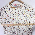 Disney Vintage All Over Printed Mickey Mouse Top Snap Button Short Sleeve Sz XL Photo 7