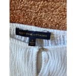 Adrienne Vittadini  White Cotton Puff Sleeve Tiered Dress Lined Textured S Photo 1