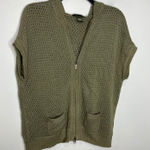 Eddie Bauer  sleeveless full zip hooded open knit sweater women's size XL Photo 0