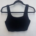 Babaton Women Crop Top Medium Black Ribbed Short Sleeve Square Neck Casual Photo 5