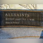 ALL SAINTS Mast Exposed Button Fly Skinny Ankle Dark Blue Stretch Jeans Sz 25 Photo 9